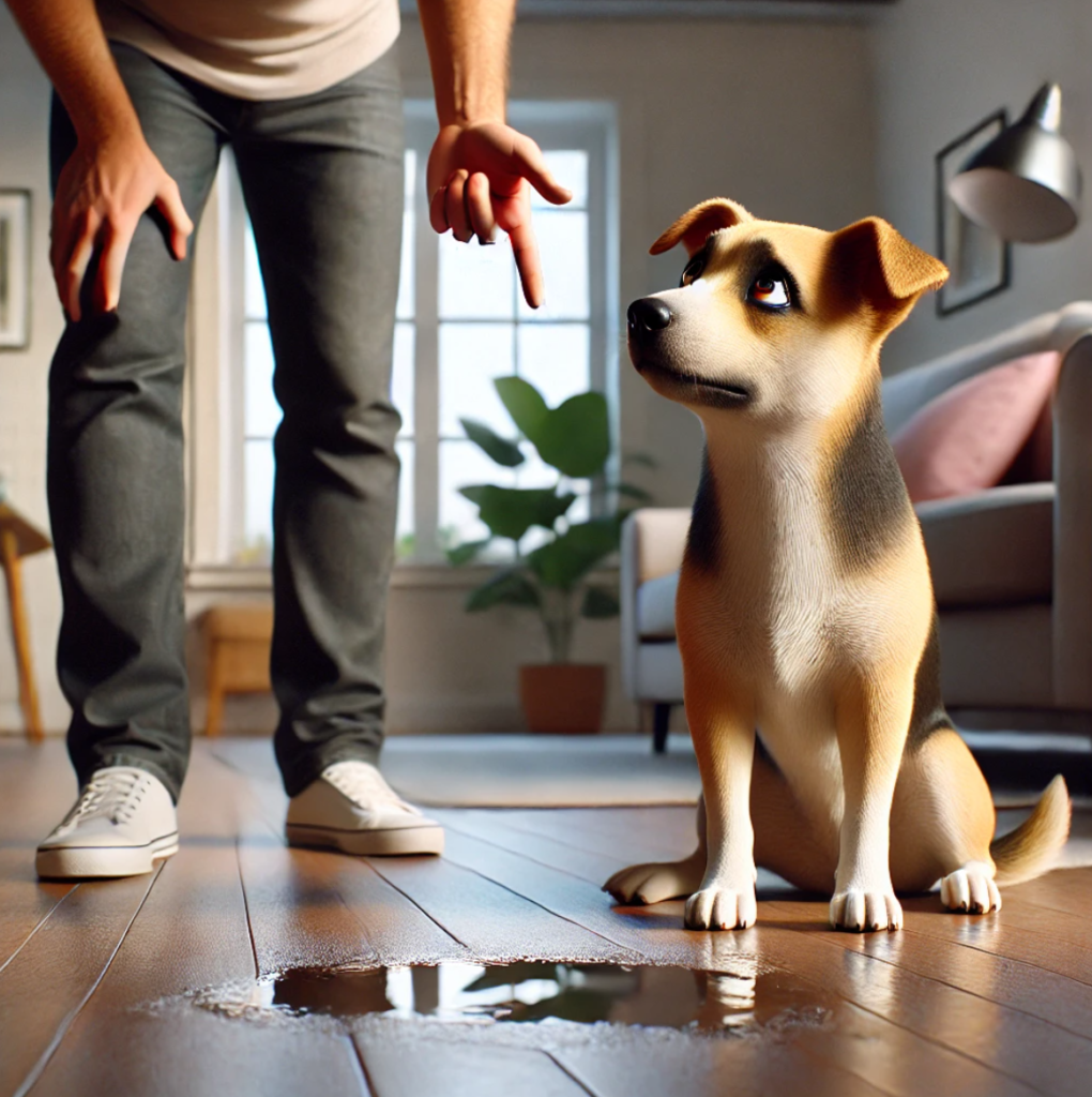 a pee on the floor Confused dog during owner's incorrect punishment 10 Specific Dog Training Mistakes You Might Be Making