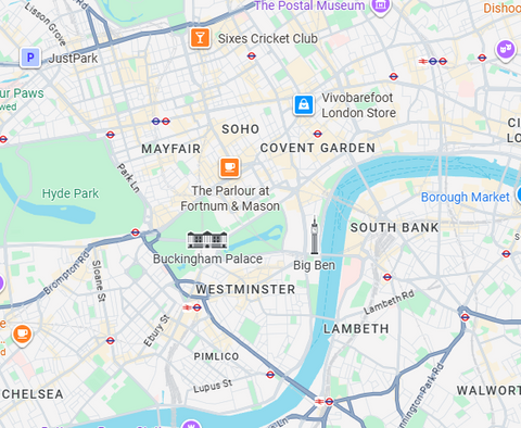 Central London – Westminster, Marylebone, Soho, Bloomsbury