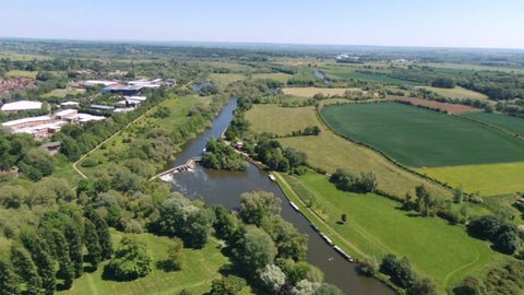 Nice lake with trees around