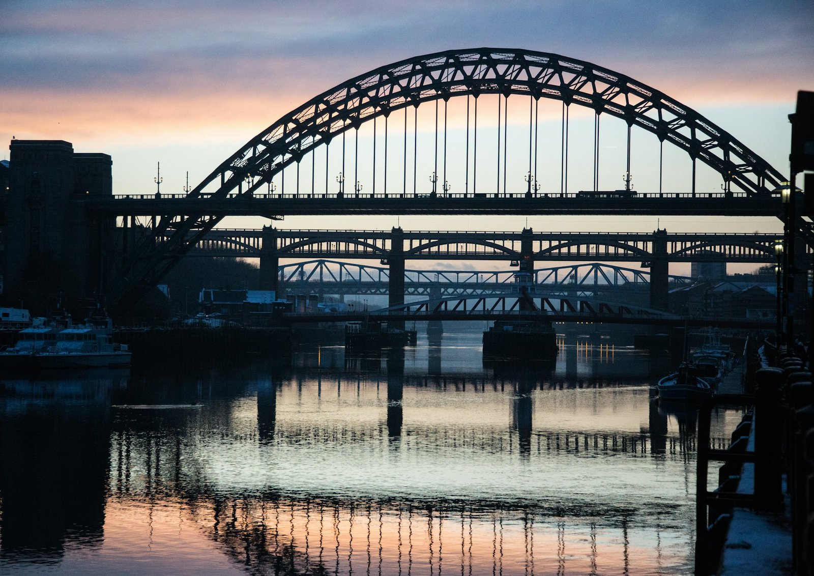 The Tyne Bridge in Newcastle upon Tyne at dusk