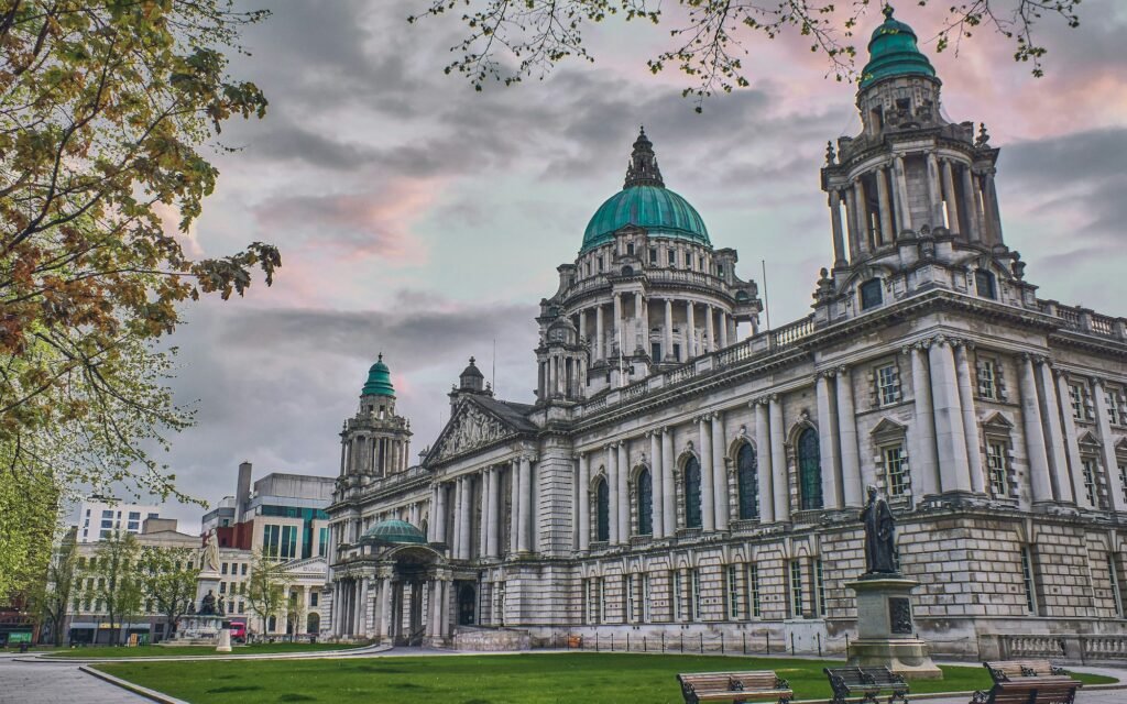 Belfast City Hall building on a spring morning