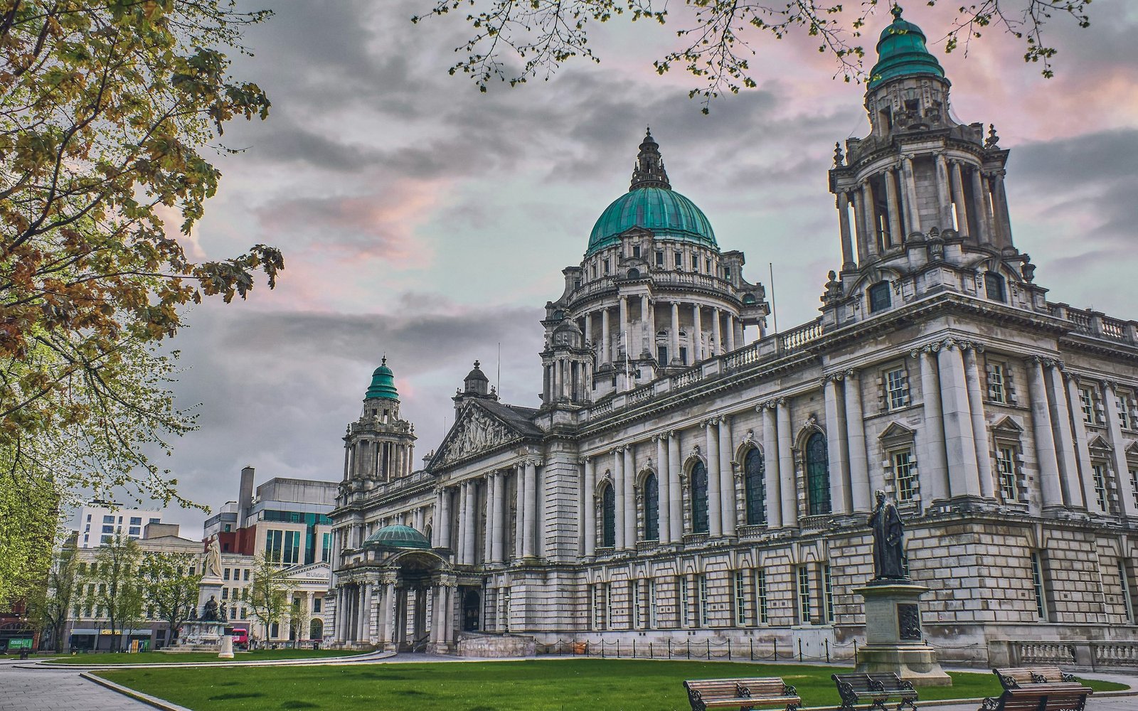 Belfast City Hall building on a spring morning