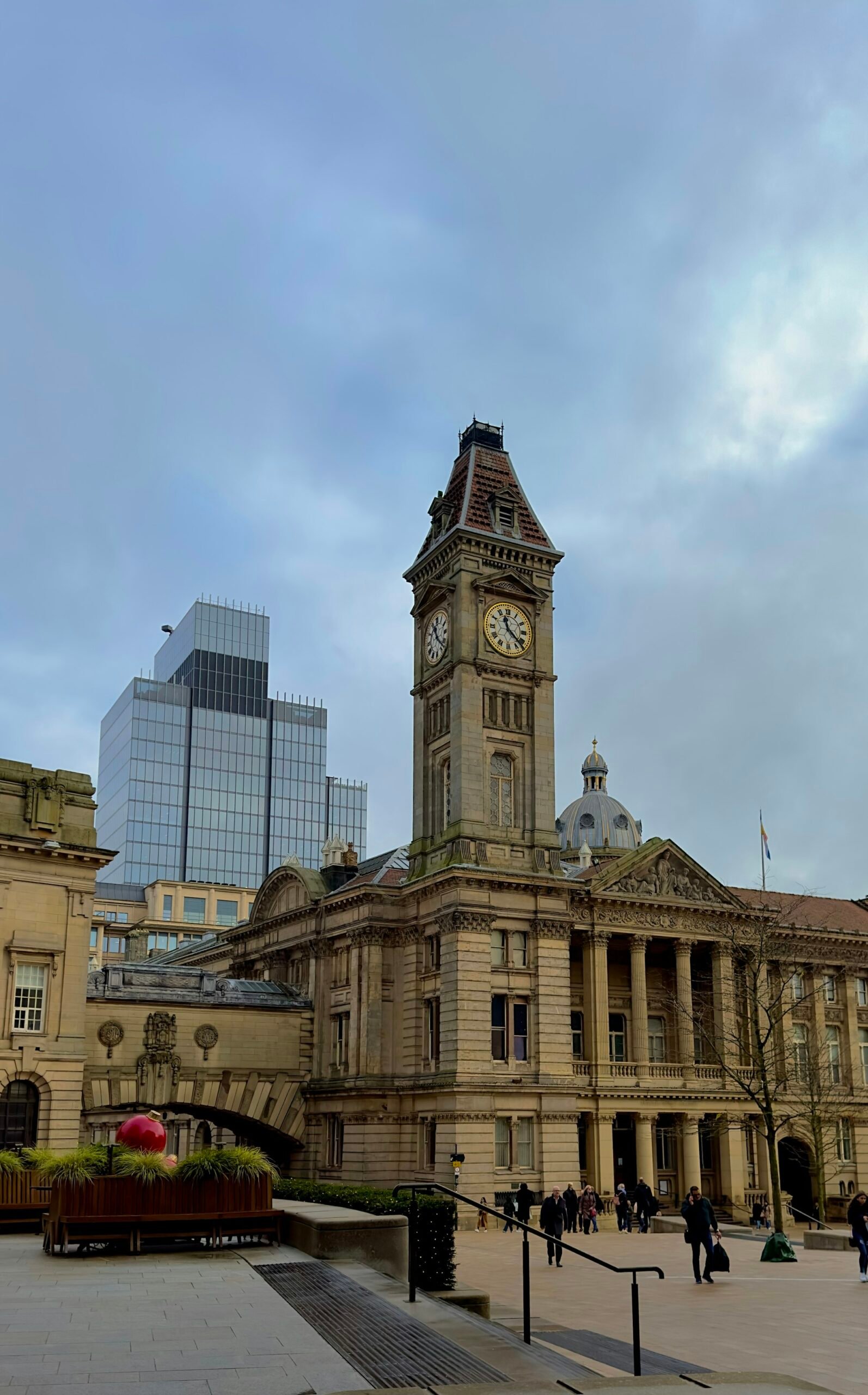 Birmingham city centre, clock tower and old architecture