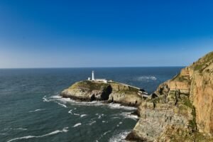 South Stack Lighthouse on the cliffs near Holyhead