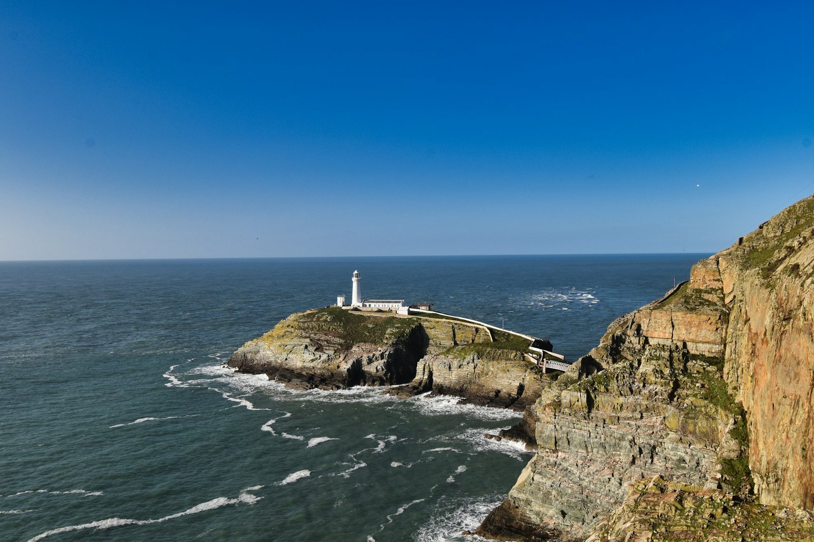South Stack Lighthouse on the cliffs near Holyhead