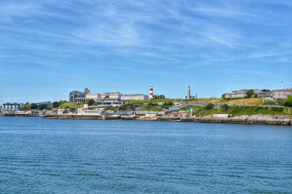 View over Plymouth Hoe from Plymouth Sound