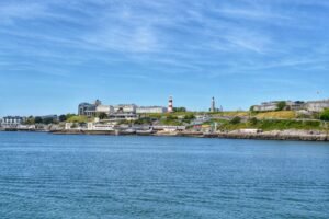 View over Plymouth Hoe from Plymouth Sound